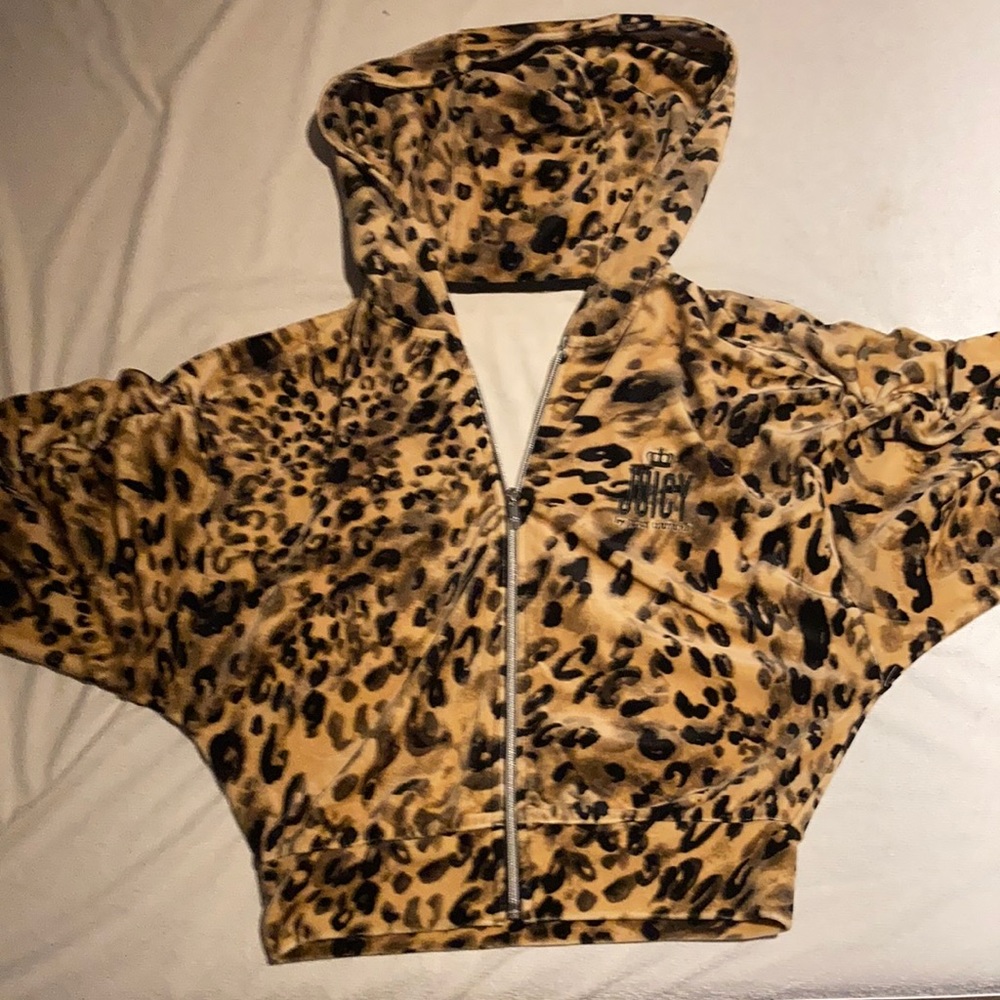 Juicy leopard printed zip up sweatshirt